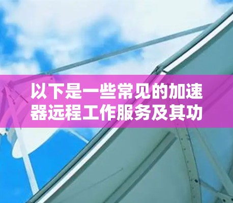 以下是一些常见的加速器远程工作服务及其功能